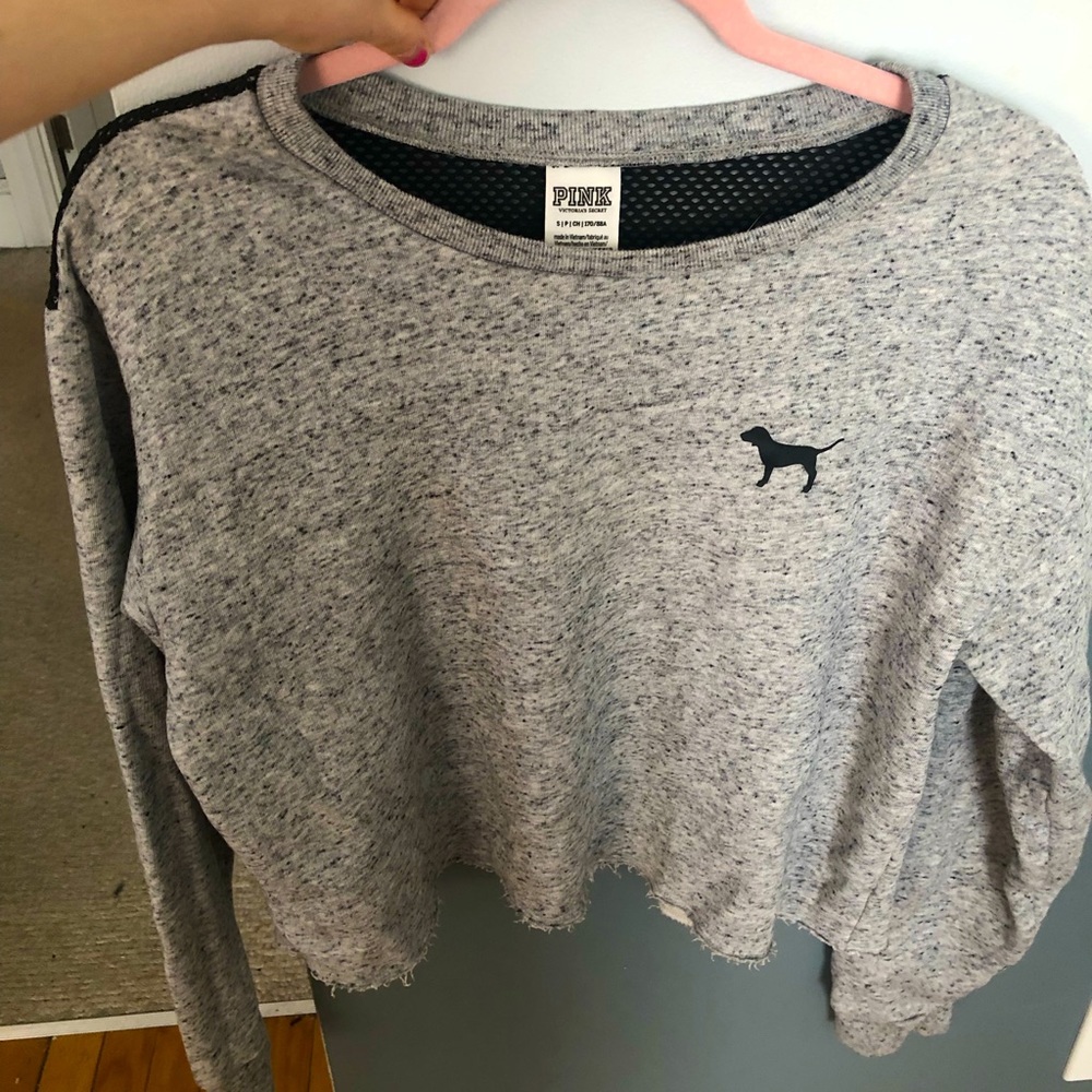 VS pink mesh back pullover sweater